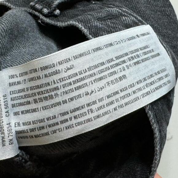 Abercrombie and Fitch Grommet Hem High‎ Rise Jean Shorts Washed Black Womens 2 - Picture 8 of 10